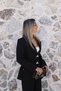 Black Side Tie Detail Blazer Suit - 3