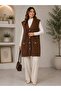 Front Buttoned Double Pocket V-Neck Women's Knitted Vest