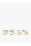 Stoned Steel Mixed Twisted 8-Piece Ring Set