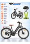 F2 Electric Bike for Adults 350W Motor, 36V 13Ah Removable Battery, 32KM/H Max Speed, 40–80KM Range, Carbon Alloy Frame, 26 Inches Tires, Shimano 7-Speed, Dual Disc Brakes