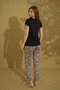 Silky Textured Short Sleeve V-Neck Pajama Set - 3