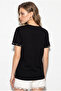 Women's Black Bead Embroidered 100% Cotton T-Shirt 60382631 - 6