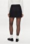 Women's Vex Shorts Lined Asymmetrical Black Skirt with Button Detail - 5