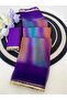 Purple Chiffon Leheriya Saree with Gold Lace Border - KTS9730-Purple-Size-0 - 2
