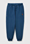 Boy's Navy Blue Sweatpants with Stitching Detail