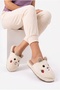 Women's Plush House Slippers Teddy Bear Strawberry Embroidered Closed Toe Open Back Soft Stylish Comfortable Winter Slippers - 2