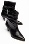 Slouchy Patent Leather Special Design Heeled Black Women's Boots - 3