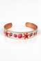 Red Sea Shell and Starfish Patterned 100% Copper Thin Bracelet - 3