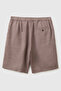 Men's Brown 100% Linen Drawstring Buttoned Bermuda Shorts with Pleat Detail - 2