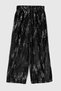 Girl's Black All-Over Sequined Palazzo Trousers with Elastic Waist and Pockets - 2
