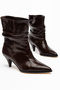 Slouchy Patent Leather Special Design Heeled Bitter Brown Women's Boots
