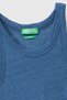 Women's Indigo 100% Linen Seamless Regular Fit Crew Neck Sleeveless Undershirt - 3