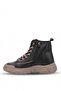 26Blg310-3 Women's Genuine Leather Zippered Flat Boots Black - 3
