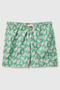 Boy's yellow all-over print packable swim shorts