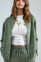 Modal Textured Zippered Sweatshirt & Ribbed Pants Set - 2
