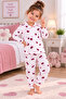 Girls' Pajama Set Cherry Patterned Long Sleeve Shirt Collar 2-Piece Pajama Set - 2