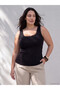Lcw Curve Black Plus Size Women's Athlete with Lace Detail