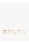Steel Mixed Pearl Detailed Charm Ring Set of 10