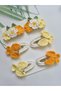 Handmade Knitted Hair Accessories Mixed Set of 6 Snap Clips (Suitable for All Age Groups)