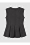 Özmarka New Season Navy Blue Crew Neck Peplum Blouse - 2