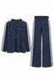 Washable Fabric Striped Suit Navy Blue - 4