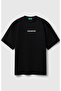 Men's Black 100% Cotton T-Shirt with Front and Back Print - 2