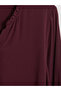 Özmarka New Season Burgundy Ruffled Collar Blouse - 7