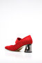 Red Suede Women's Heels - 4