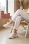 Women's High-Sole Walking Shoes with Stone Detail - 2