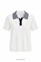 Mss Striped Collared Blouse Navy Blue