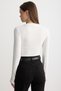Finger-Interlocking Bodycon Viscose Combed Cotton Crew Neck Top - 2