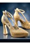 Elegant Glittery Platform Heeled Bridal Shoes - Feli̇syabuti̇k