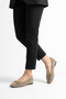 Hulen bow hidden heel square toe women's ballerina mink suede - 6