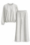 Elastic Sleeve Tracksuit Set Gray