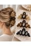 Matte Acrylic Hair Clips Set of 3 Wavy Model