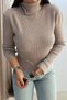 High Collar Buttoned Knitwear Stone - 2
