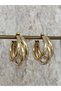 Special Series Triple Ring Design Medium Size Gold Earrings