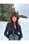Women's Brown Plush Hat Spk1102 - 2
