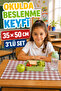 Stain-Proof and Liquid-Proof Lunch Mat 35×50 cm – Set of 3 for Primary School and Kindergarten
