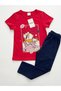 Children's Character Printed Crew Neck Short Sleeve T-Shirt Leggings 2-Piece Set 2-6 Years Cotton - 8