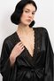 Women's Collar Lace Detailed Spanish Style Short Dressing Gown - 2