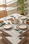 2 Pieces 35cm Round Blue Striped American Service Straw Jute Knitted Plate Set - 3