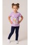 Children's Character Printed Crew Neck Short Sleeve T-Shirt Leggings 2-Piece Set 2-6 Years Cotton - 3