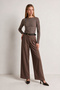 Belted Woven Palazzo Trousers Lby0078 Vi̇zon - 2