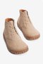 Women's Suede Boots with Zipper and Crepe Sole in Dune Beige