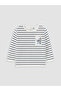 Lcw Baby Beige Stitch Printed Striped Baby Boy Set 2-Piece - 3