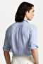 Ralph Lauren Mens Blue Striped Custom Fit Linen Shirt - 2