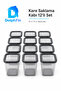 Square Storage Container Set of 12 1300 ml Black 11 × 11 × 16.5 cm