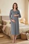Cotton Maternity Nightgown with Breastfeeding Feature Effortt - 2