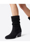 Valentina Black Suede Ruched Western Boots - 2